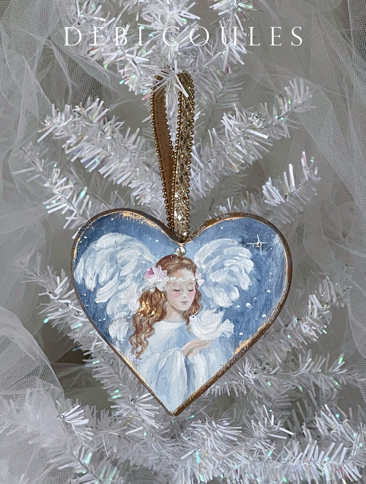 Shabby Chic Angel With Dove and Swarovski Crystal Rhinestones Original Debi Coules