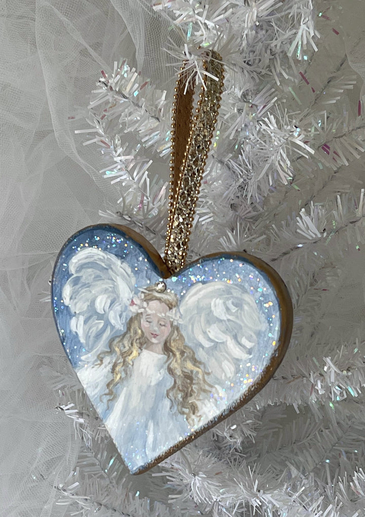 Shabby Chic Angel With Open Arms Floral Crown Original by Debi Coules