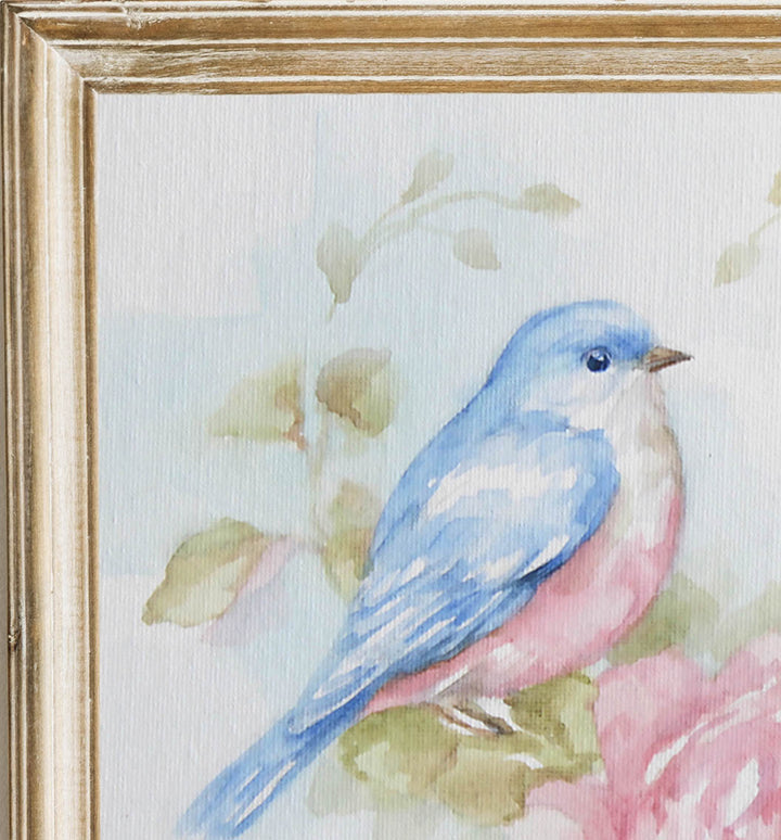 Blossoms and Bluebird Fine Art Paper Print Cottage Shabby Chic Style by Debi Coules