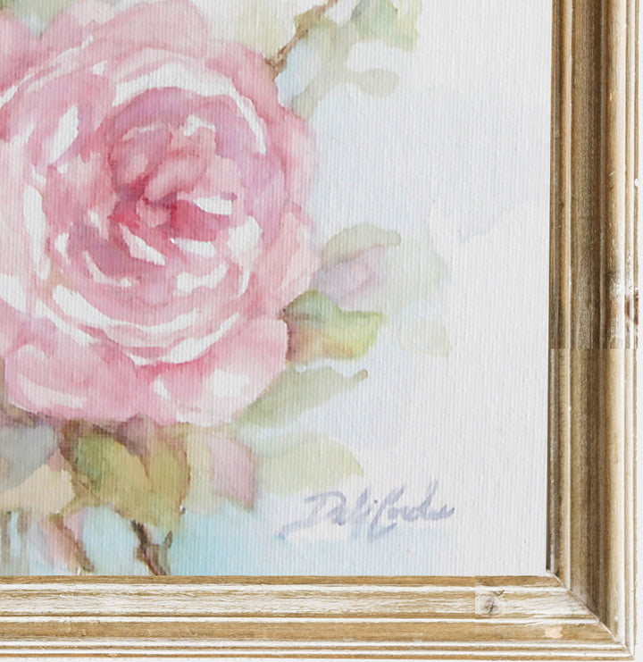 Blossoms and Bluebird Fine Art Paper Print Cottage Shabby Chic Style by Debi Coules