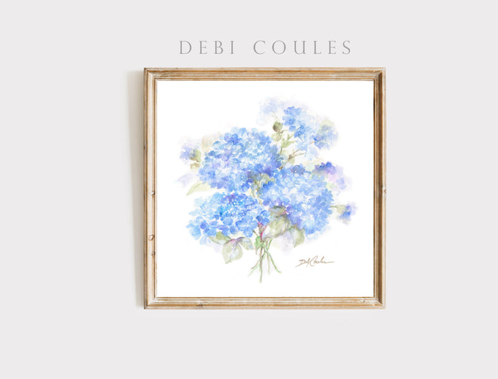 "Hydrangeas 2" Fine Art Paper Print by Debi Coules