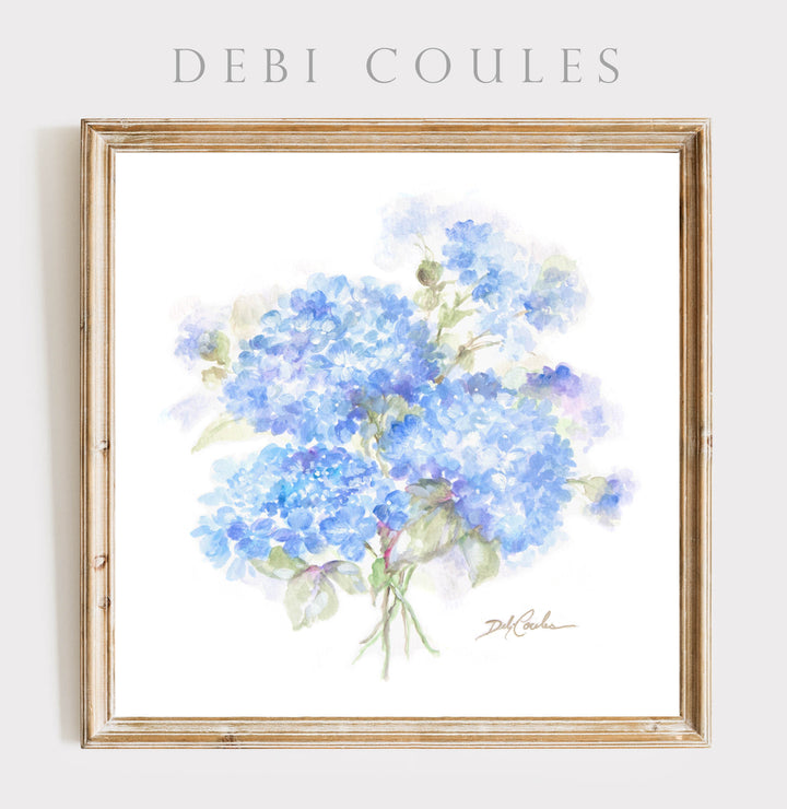 "Hydrangeas 2" Fine Art Paper Print by Debi Coules