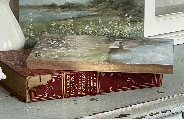 "Cottage in Bloom" English Countryside Original Oil Painting by Debi Coules