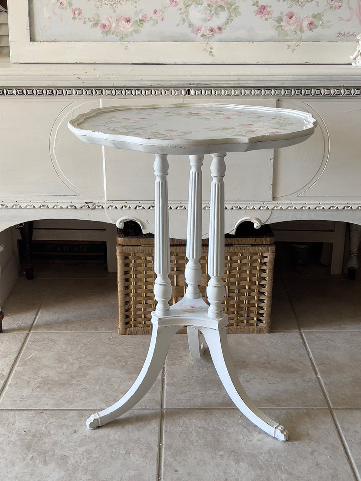 Shabby Chic Antique Bluebird and Roses Table Romantic Cottage by Debi Coules