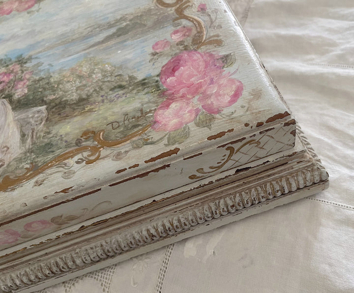 Romantic Hand-Painted Antique Keepsake Gold Leaf  Box by Debi Coules