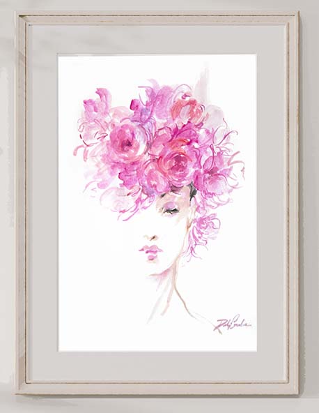 "Lady in Pink" Fine Art Paper Print by Debi Coules