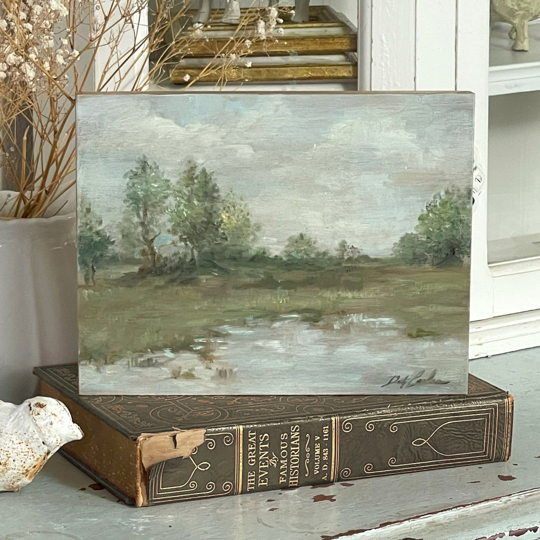 Original oil painting portraying the quiet serenity of the English Countryside