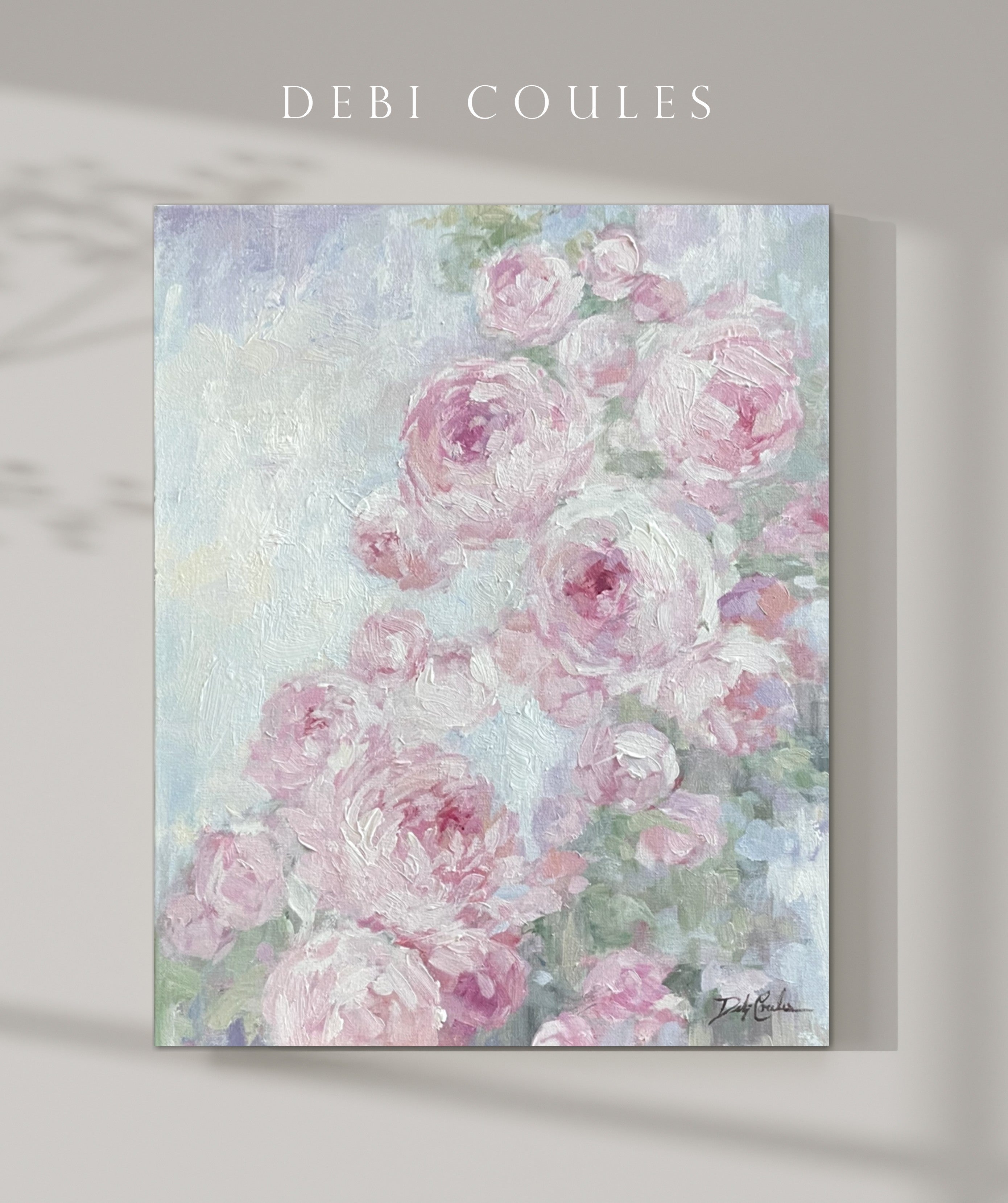 Peonies Pink and White Shabby Chic Modern Original Painting by Debi – Debi  Coules Art