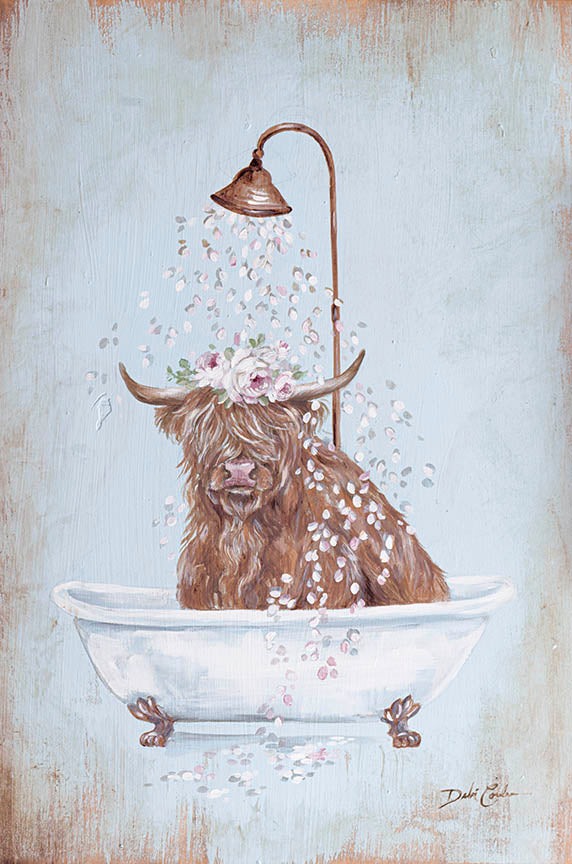 "Bull in a Tub" Fine Art Paper Print by Debi Coules