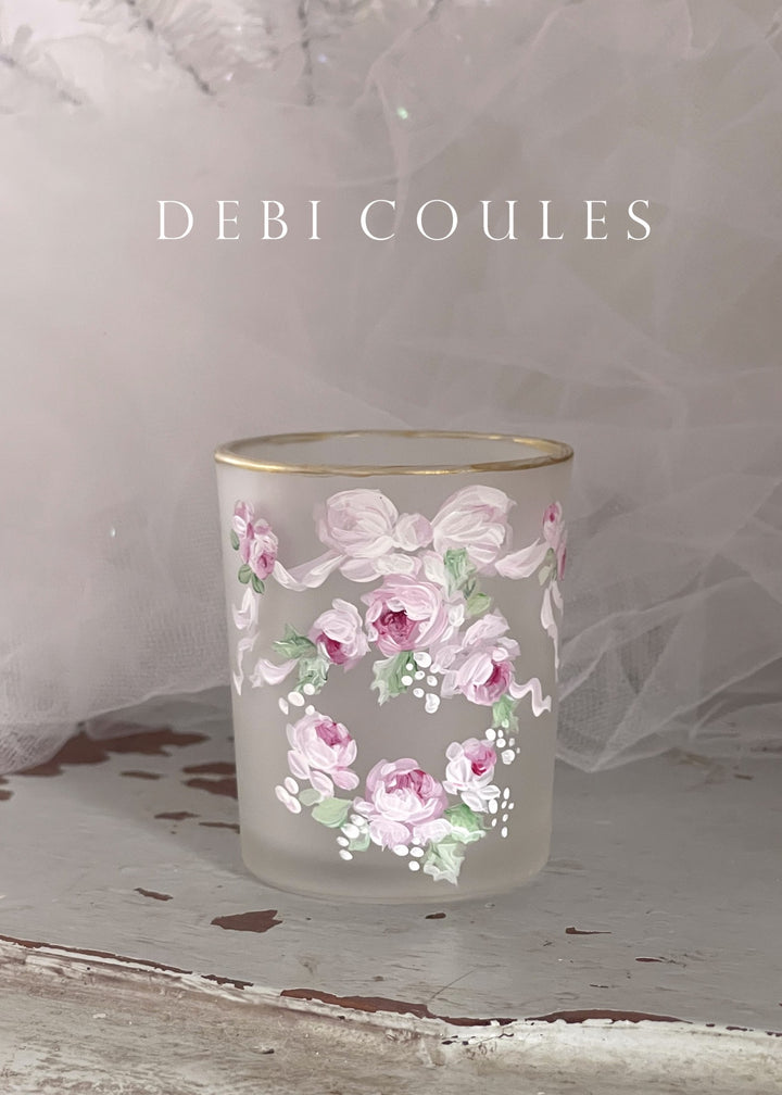 French Roses Holiday Wreath Pink Roses Shabby Chic Original Debi Coules