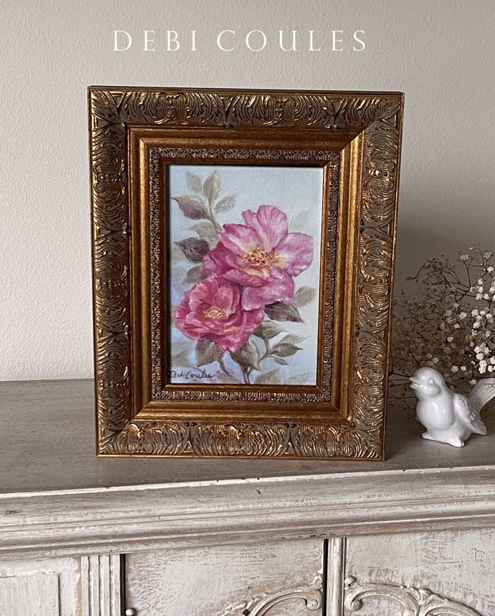 Wild Roses Original Painting by Debi Coules