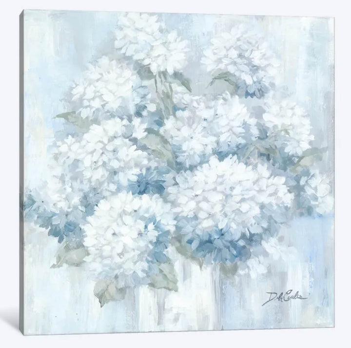 "White Hydrangeas" Canvas Print