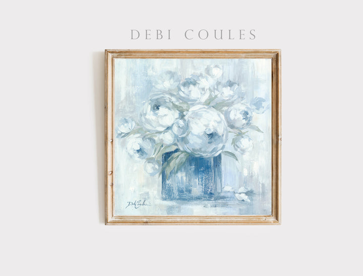 "White Peonies" Fine Art Paper Print by Debi Coules