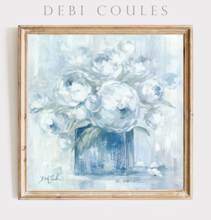 "White Peonies" Fine Art Paper Print by Debi Coules