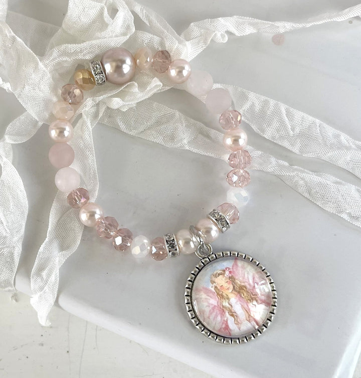 Angel Holiday Pink Angel Bracelet Shabby Chic by Debi Coules