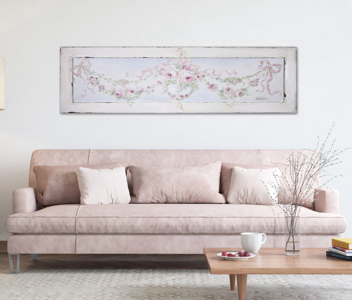 "Versailles Roses" French Shabby Chic Romantic Canvas Print By Debi Coules