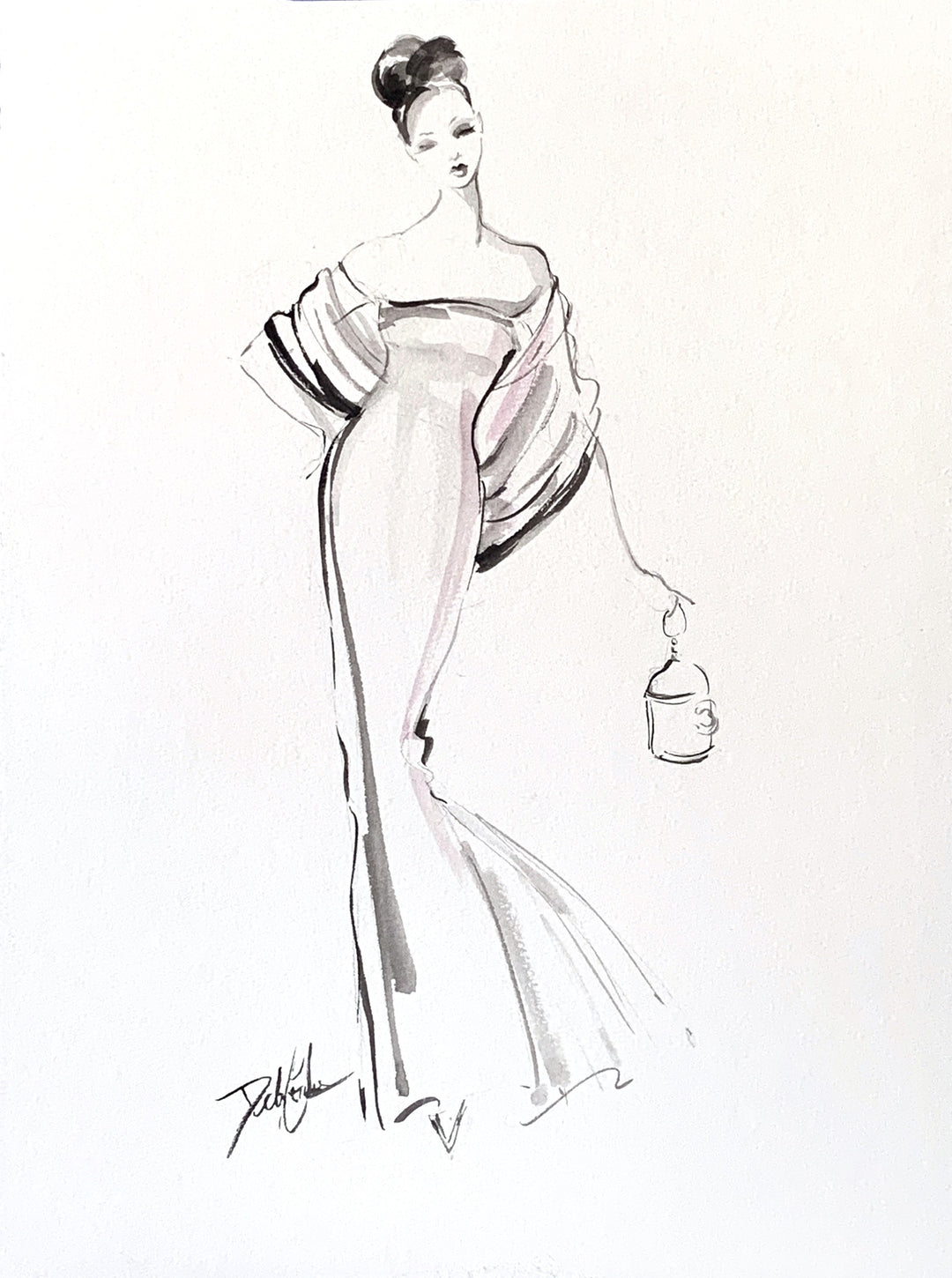 "Exquisite Lines" Original Watercolor by Debi Coules