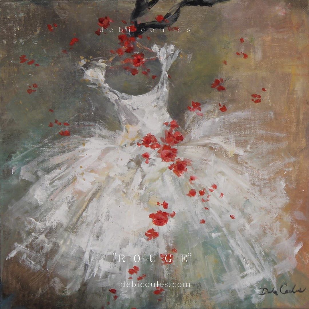 "Rouge I" Original Tutu Painting by Debi Coules