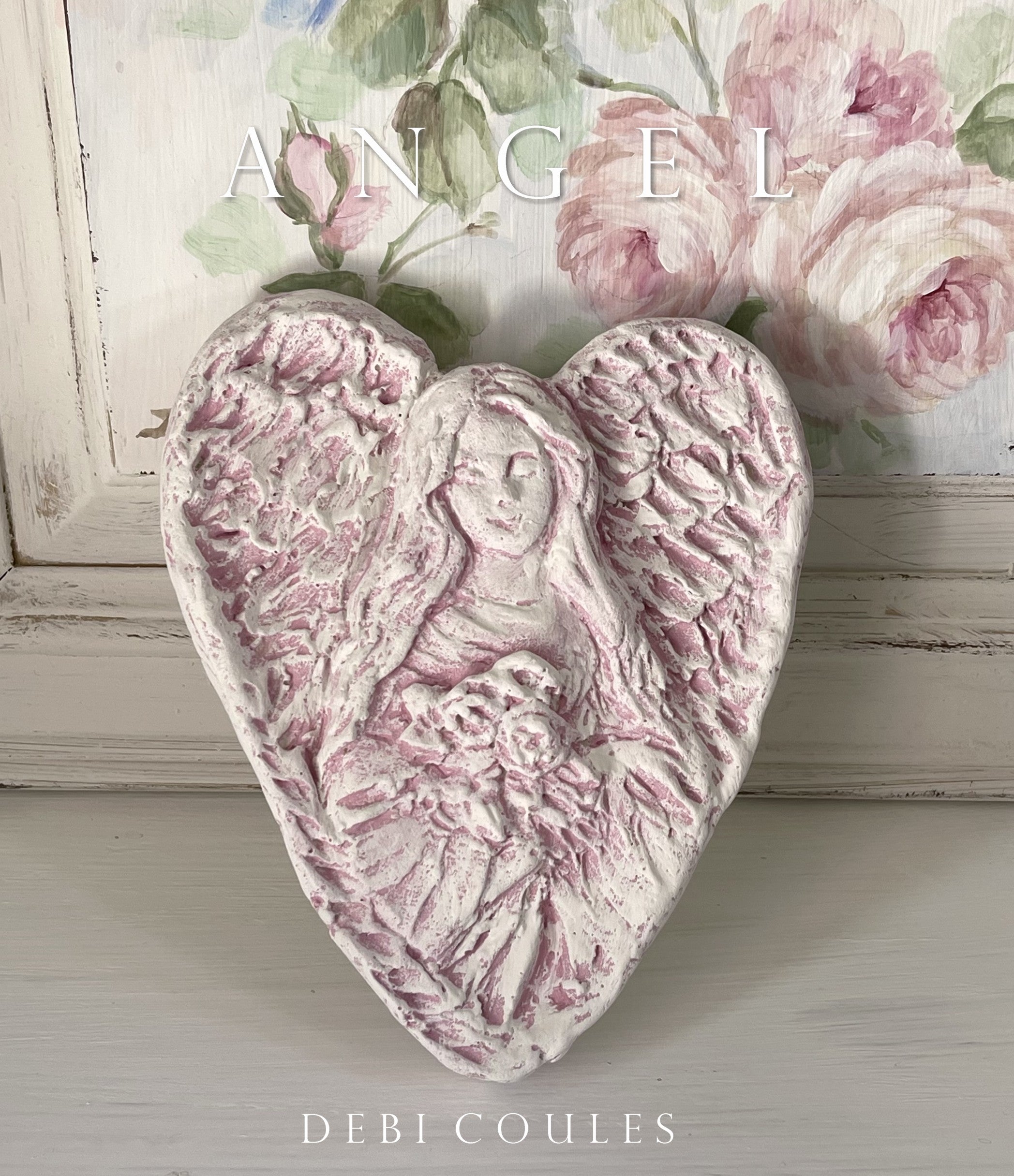 Shabby Chic Pink Heart Valentine's Day Angel Topper