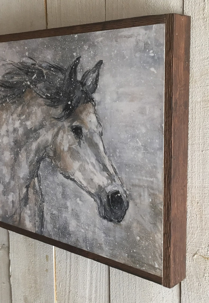 "Wild and Free" Barnwood Framed Print on Wood