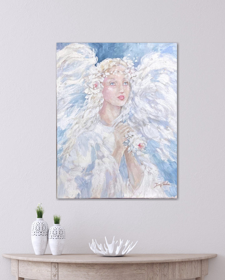 Original Angel Painting "To The Light" by Debi Coules