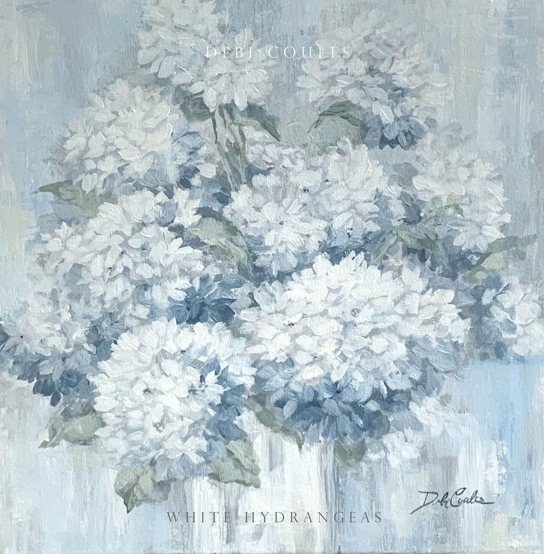 "White Hydrangeas" Original Painting by Debi Coules