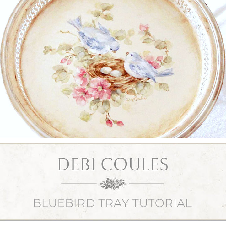 "Vintage Bluebird and Roses" Tray Tutorial