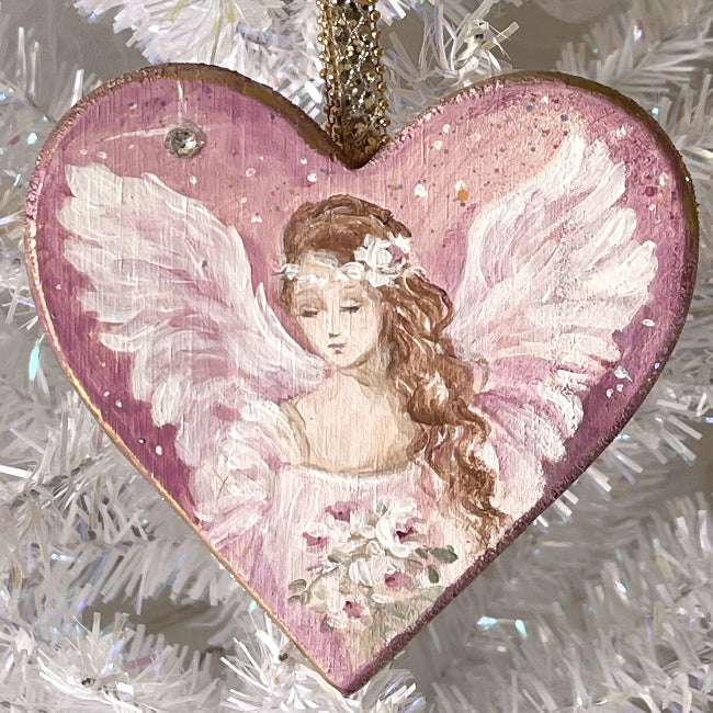 Pink Angel Christmas Ornaments Hand-painted