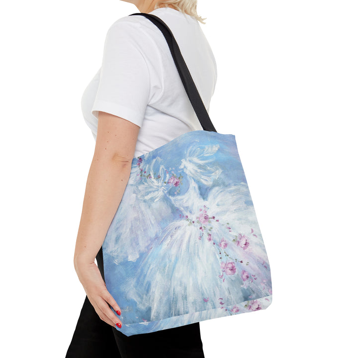 "Dancing Tutus in Aqua" Tote Bag