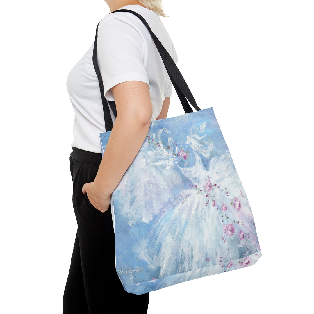 "Dancing Tutus in Aqua" Tote Bag