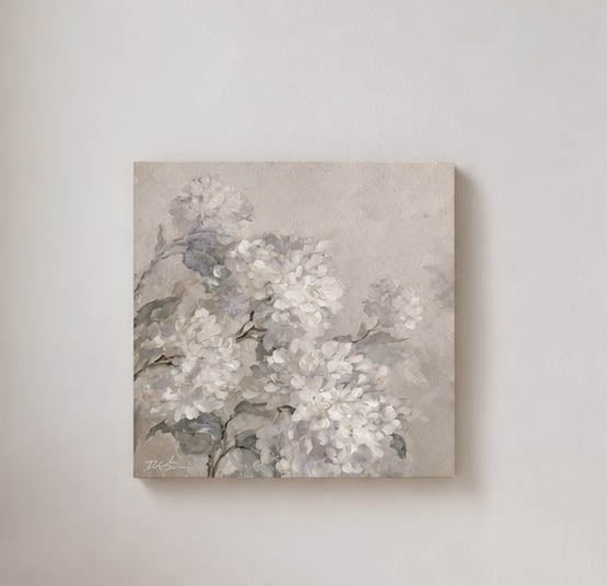 Hydrangea Canvas Print | "A Quiet Gathering" | Soft Impressionist Floral | Timeless Cottage & French Country Wall Art