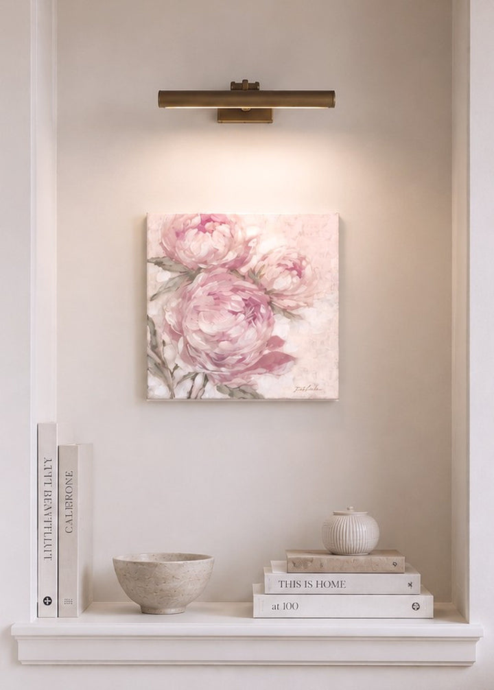 "A Secret Kept in Bloom" – Romantic Blush Pink Peony Wall Art | Fine Art Canvas or Archival Paper Print