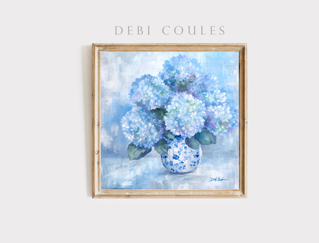 "Blue and White" Fine Art Paper Print by Debi Coules