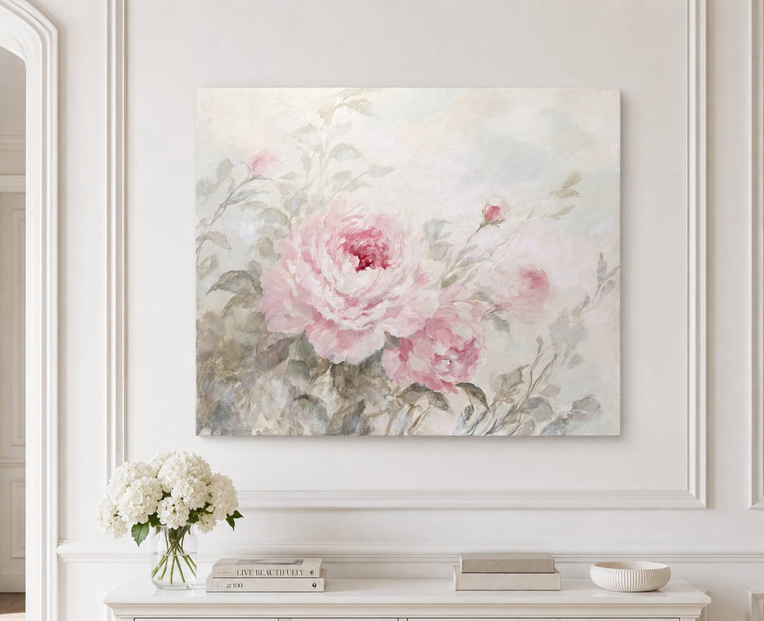 Peonies in the Mist | Original Pink Peony Painting | Debi Coules