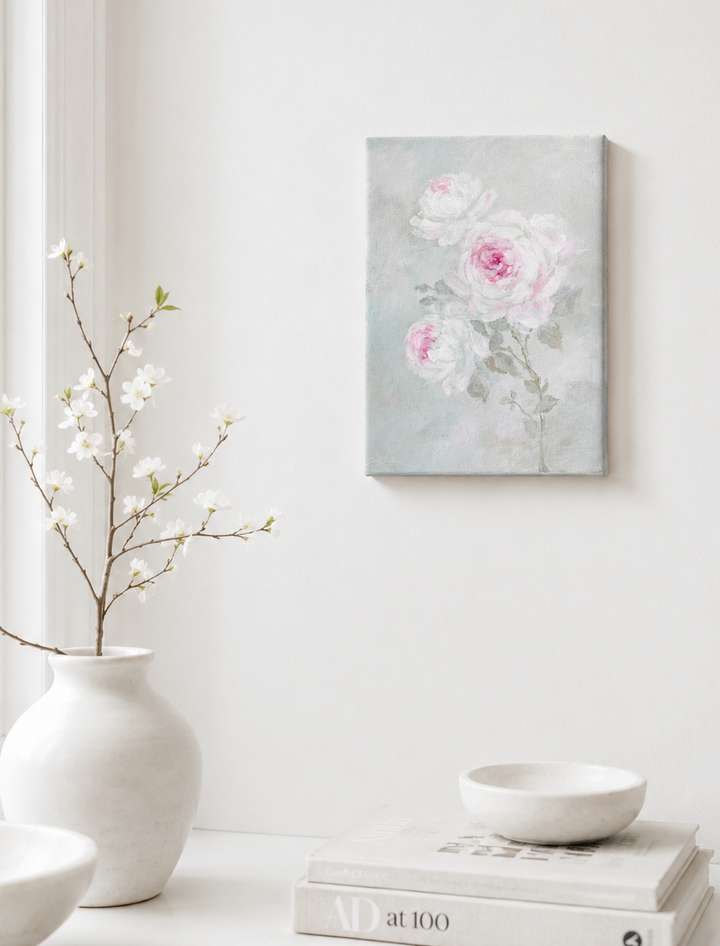Softly Remembered | Original Rose Painting | Wall Art | Whispers in the Garden Collection