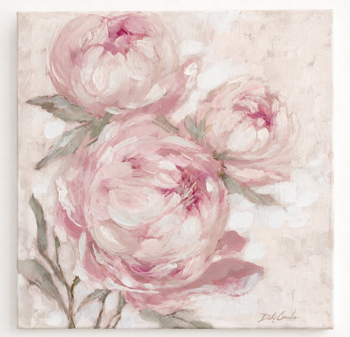 A Secret Kept in Bloom | Original Pink Peony Painting |  Floral Wall Art | Whispers in the Garden Collection