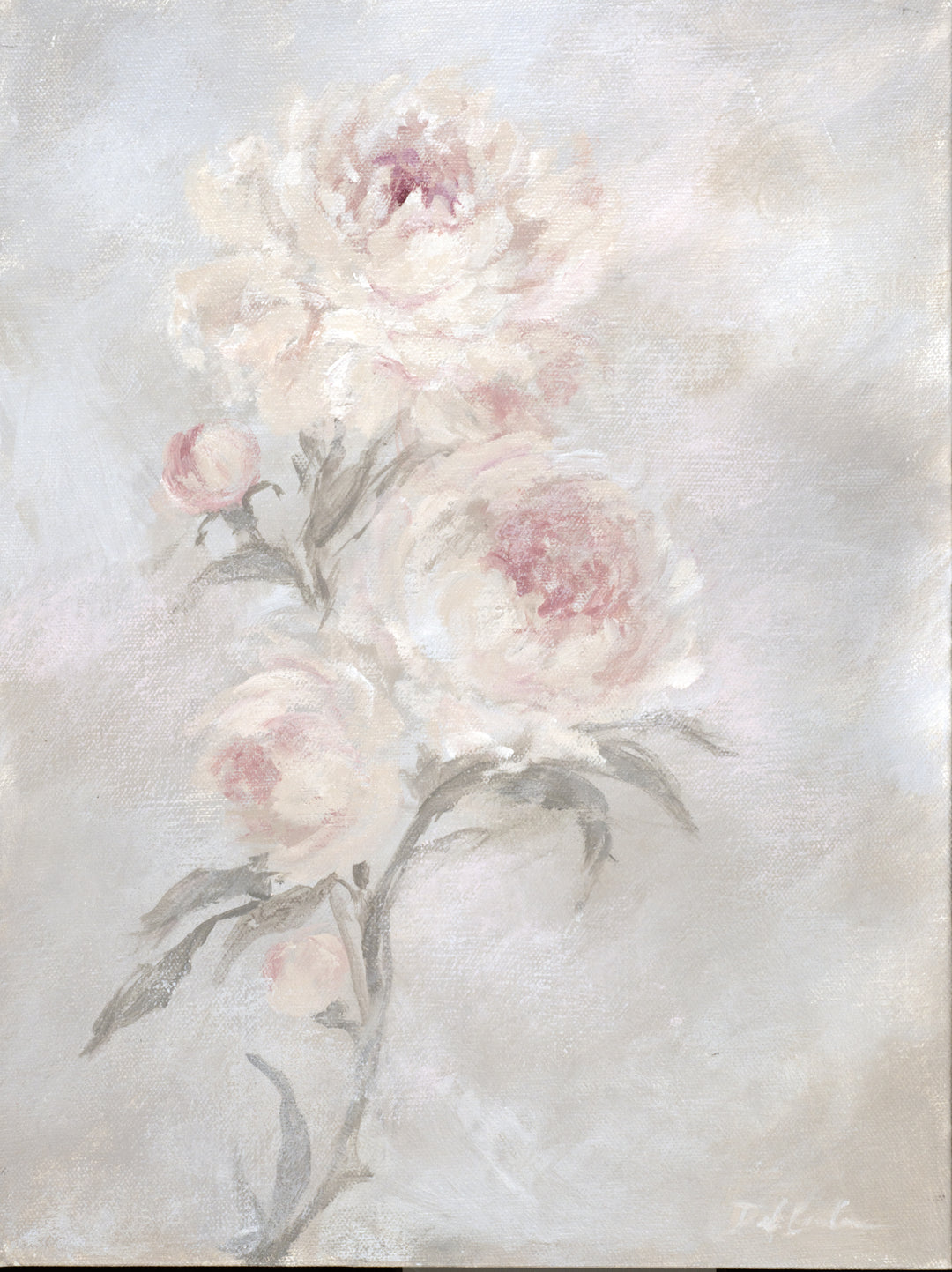 Fading into Light – Soft Pink Peony Floral Art Print | Romantic Cottagecore Wall Art | Canvas or Paper Print