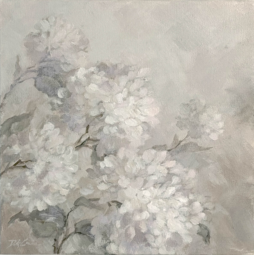 Hydrangea Canvas Print | "A Quiet Gathering" | Soft Impressionist Floral | Timeless Cottage & French Country Wall Art