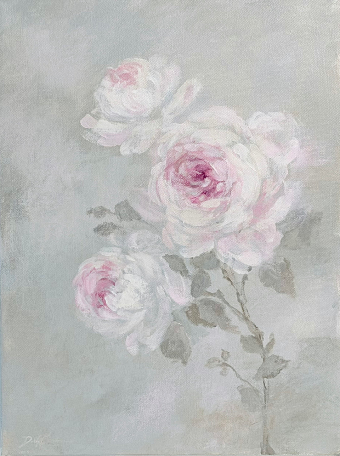 Softly Remembered | Original Rose Painting | Wall Art | Whispers in the Garden Collection