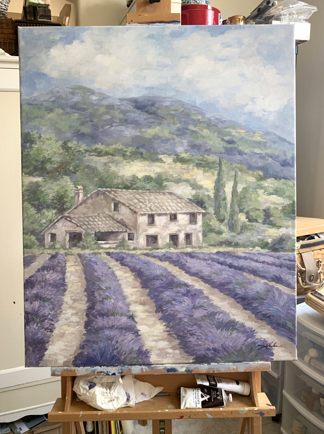Lavender fields in France painted on commission
