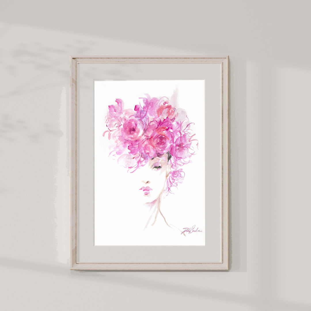 "Lady in Pink" Fine Art Paper Print by Debi Coules
