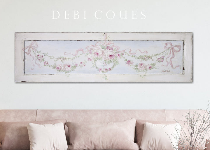 "Versailles Roses" French Shabby Chic Romantic Canvas Print By Debi Coules
