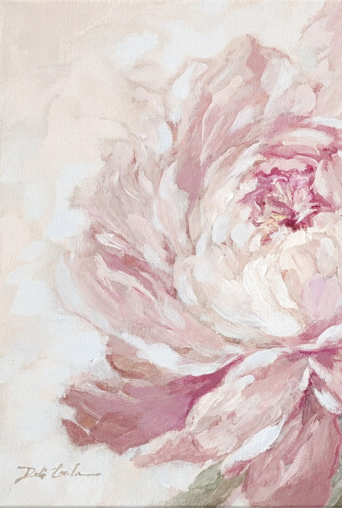 Softly Unfolding | Original Pink Peony Painting | Floral Wall Art | Shabby Chic Cottage Décor-Whispers in the Garden