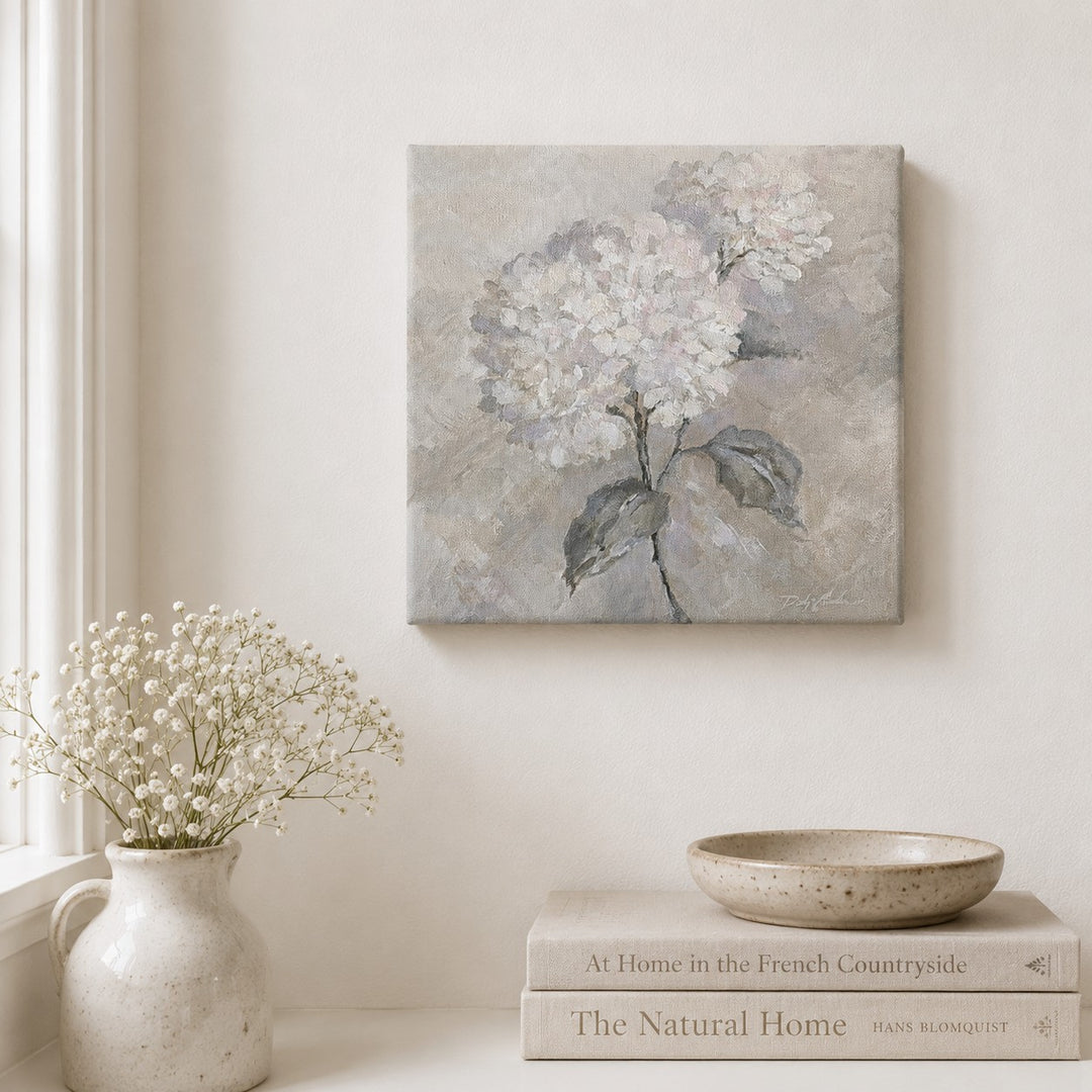 Silent Blooms Hydrangea Canvas Print | Romantic Floral Wall Art | Shabby Chic Cottagecore French Country Decor