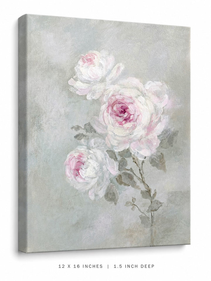 Softly Remembered – Blush Pink Rose Floral Art Print | Romantic Cottagecore Wall Art | Canvas or Paper Print