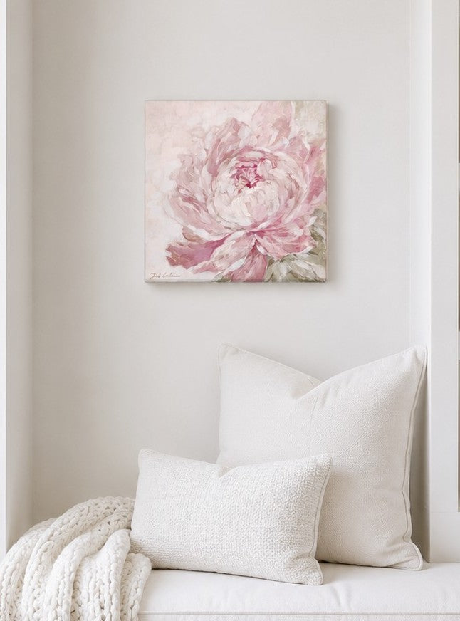 Canvas Print "Softly Unfolding" - Peony Artwork by Debi Coules