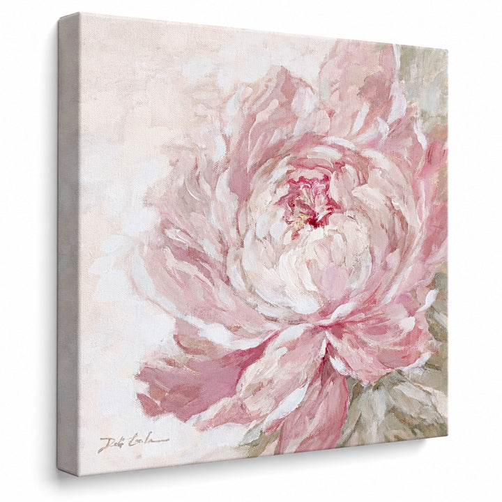 Canvas Print "Softly Unfolding" - Peony Artwork by Debi Coules