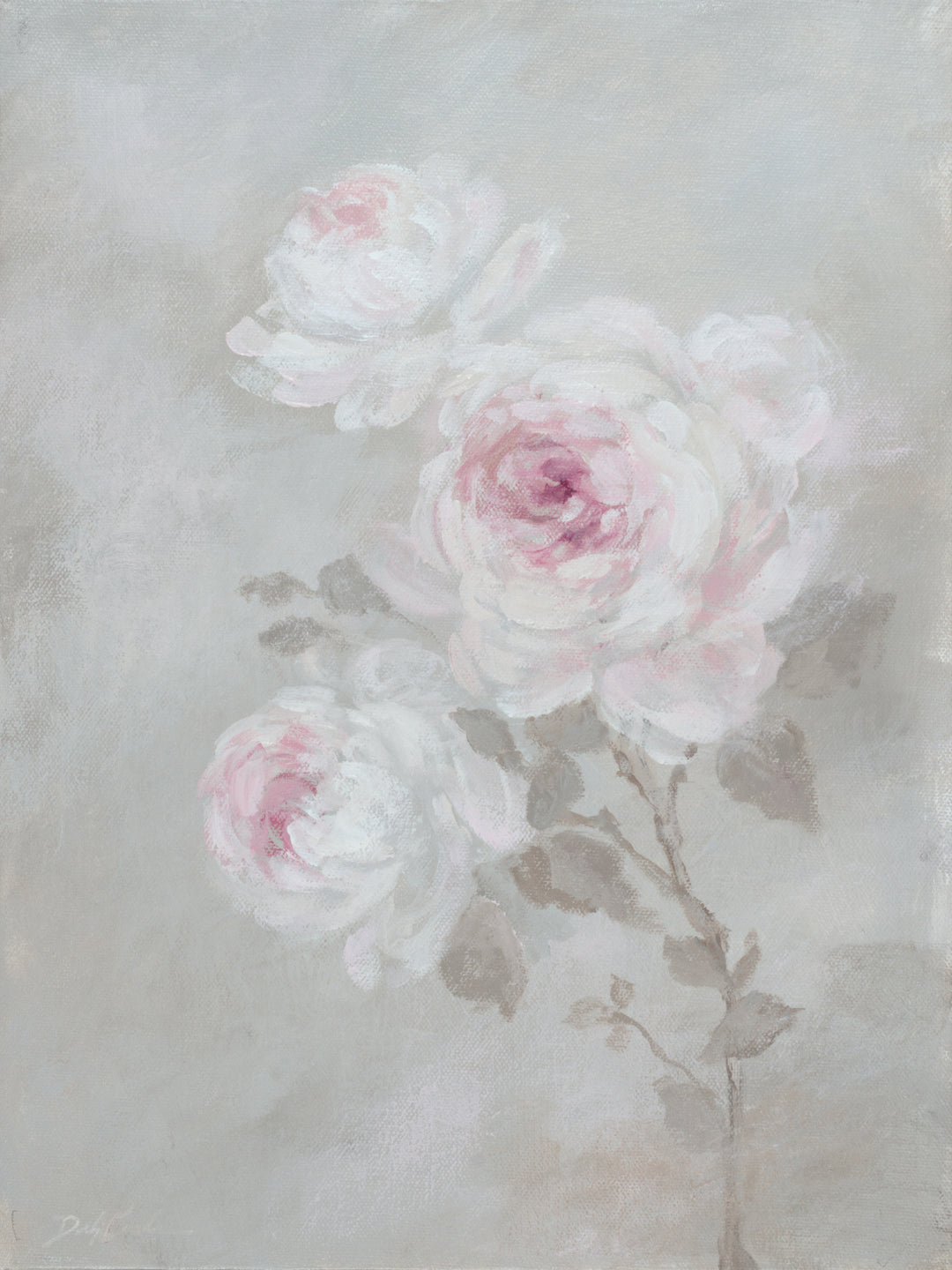 Softly Remembered – Blush Pink Rose Floral Art Print | Romantic Cottagecore Wall Art | Canvas or Paper Print