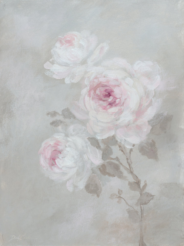Softly Remembered – Blush Pink Rose Floral Art Print | Romantic Cottagecore Wall Art | Canvas or Paper Print