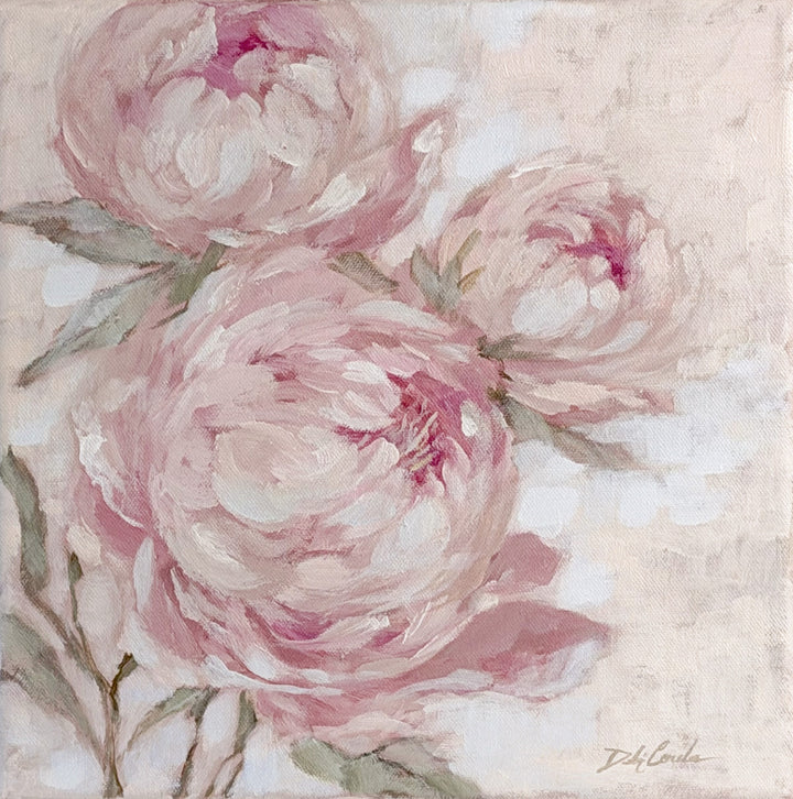A Secret Kept in Bloom | Original Pink Peony Painting |  Floral Wall Art | Whispers in the Garden Collection